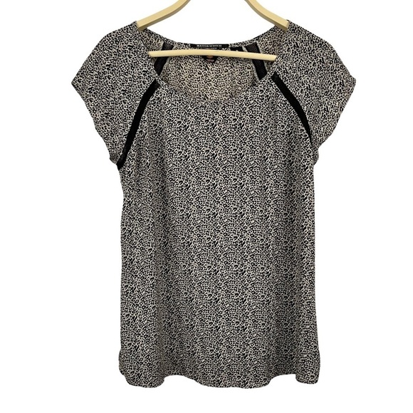 MAISON SCOTCH / SCOTCH & SODA mesh trim leopard print top - Picture 1 of 7